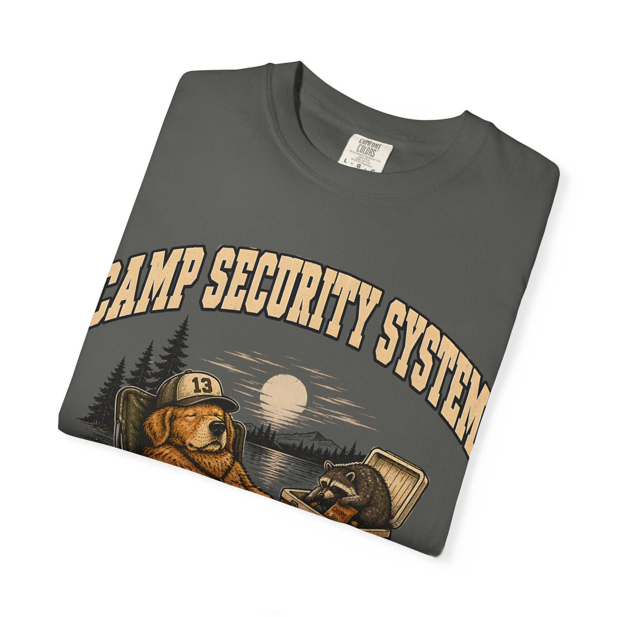 Camp Security System Napping — Funny Camping Dog Tee