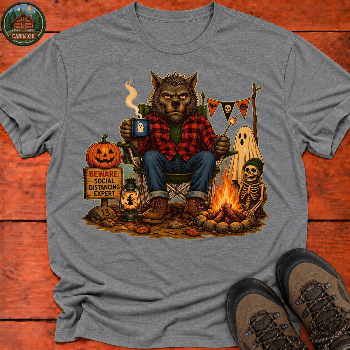 Werewolf Halloween T-Shirt — Graphite Heather
