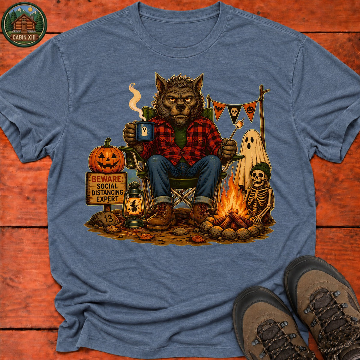 Werewolf Halloween T-Shirt — Heather Indigo