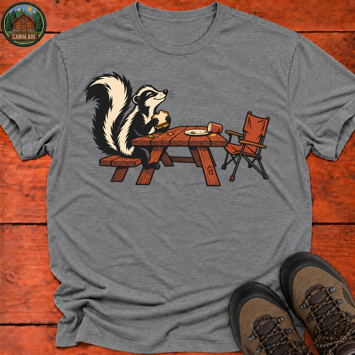 Skunk Picnic T-Shirt — Graphite Heather