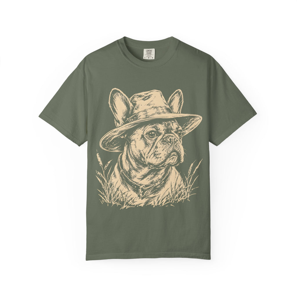 French Bulldog in a Hat — Vintage Sketch Dog Tee
