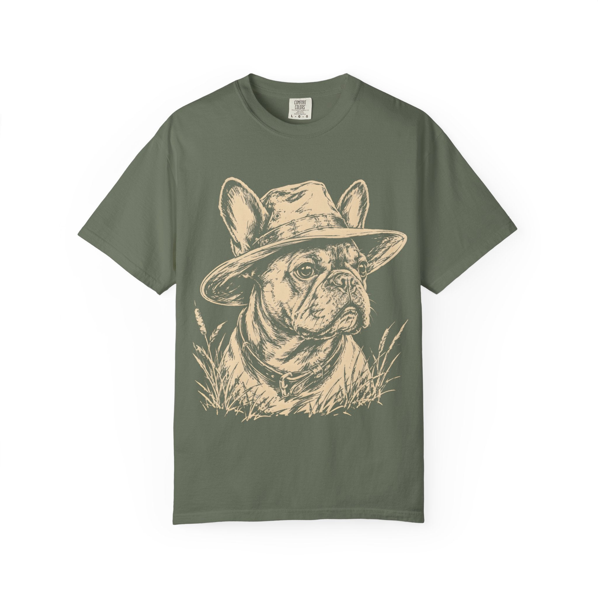 French Bulldog in a Hat — Vintage Sketch Dog Tee