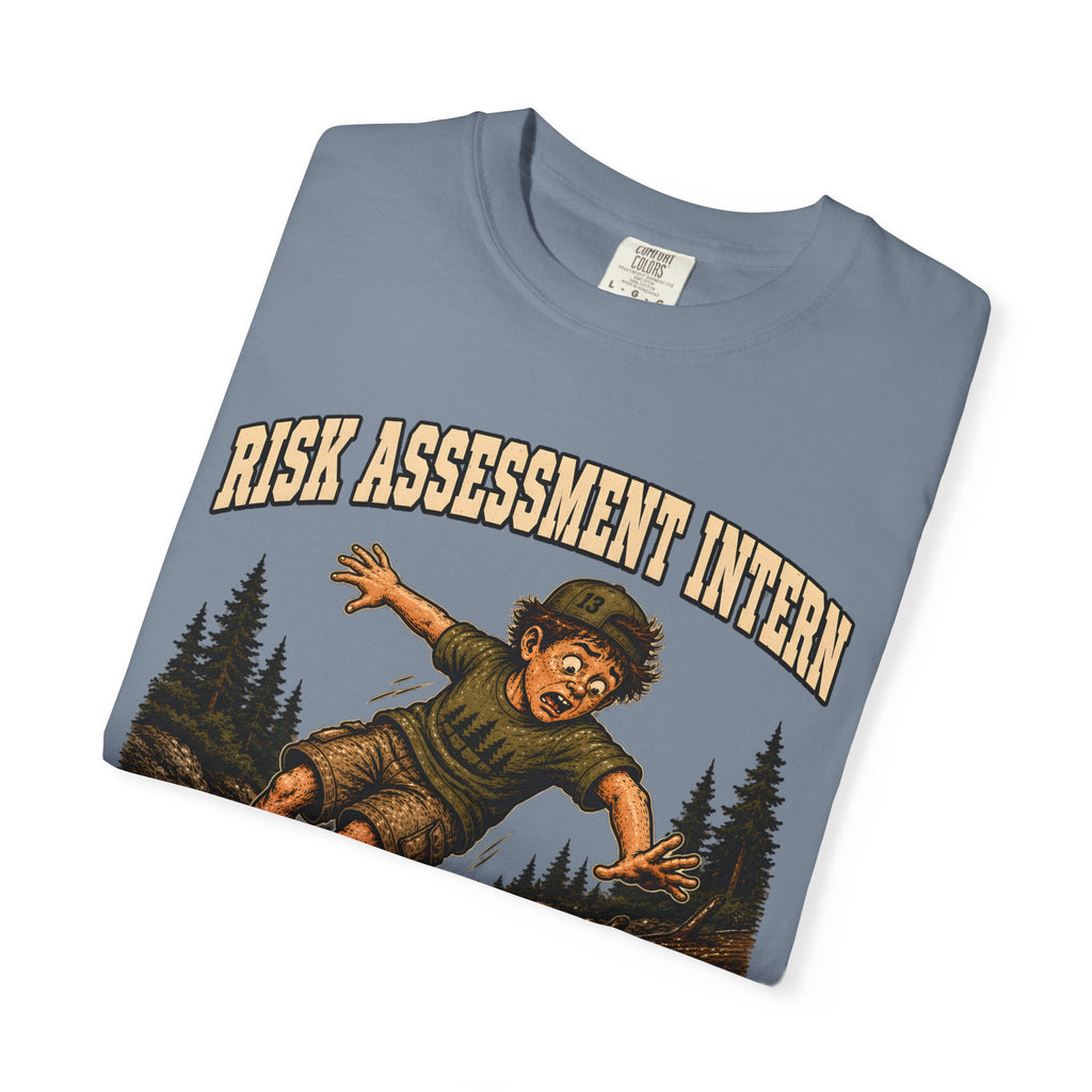 Risk Assessment Intern Looks Safe — Funny Camping Humor Tee