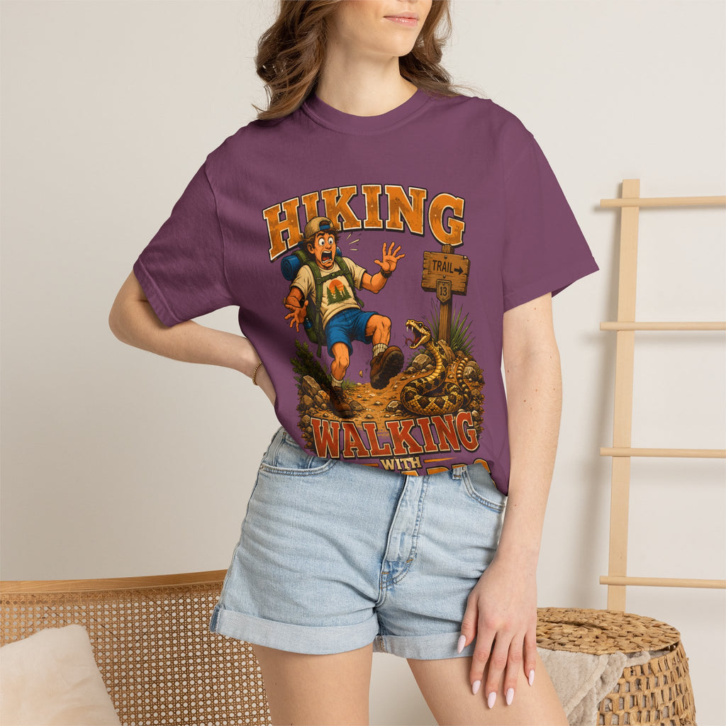 Hiking Walking With Hazards — Funny Rattlesnake Trail Tee