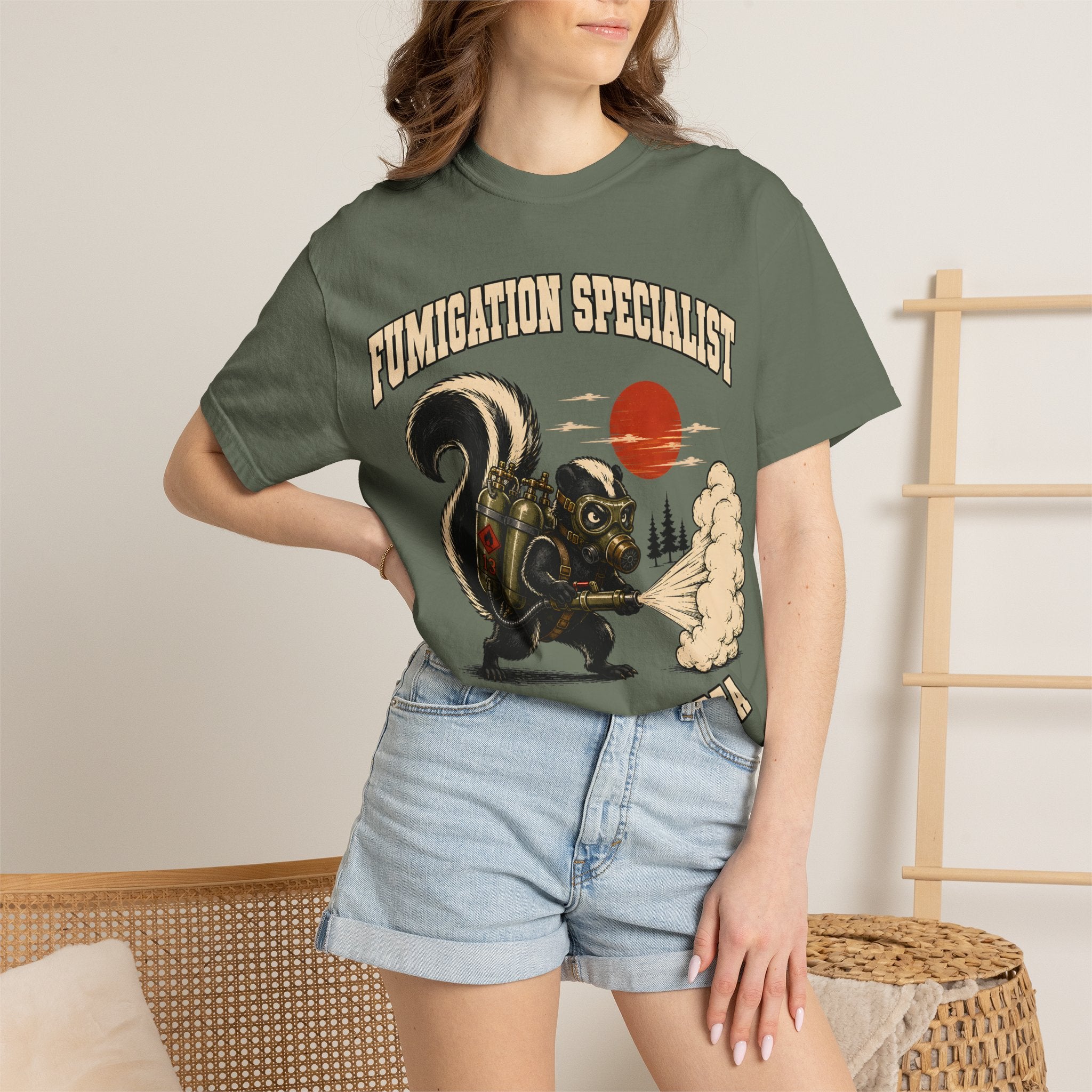 Fumigation Specialist Clear the Area — Skunk Outdoor Humor Tee