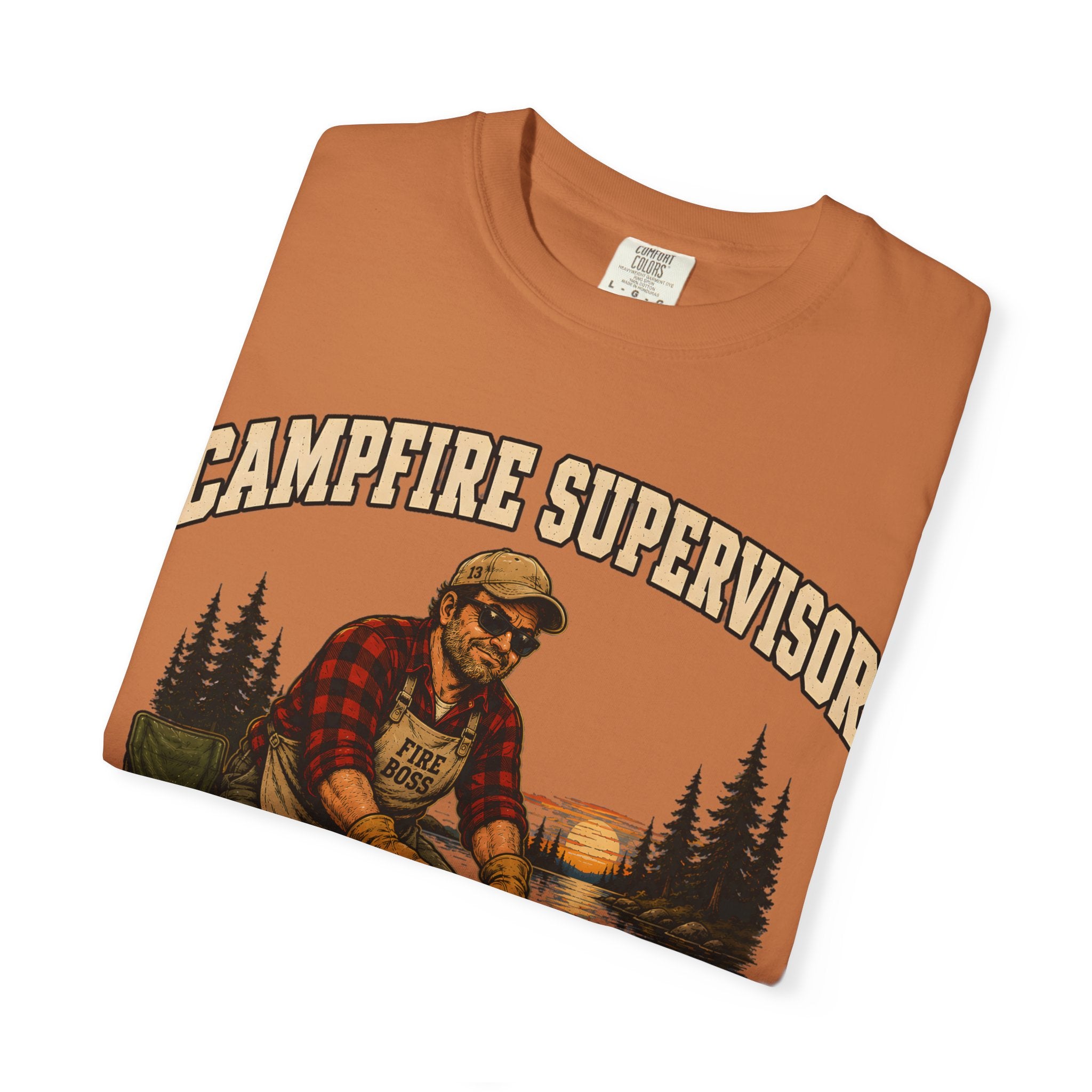 Campfire Supervisor Add Another Log — Funny Camping Dad Tee