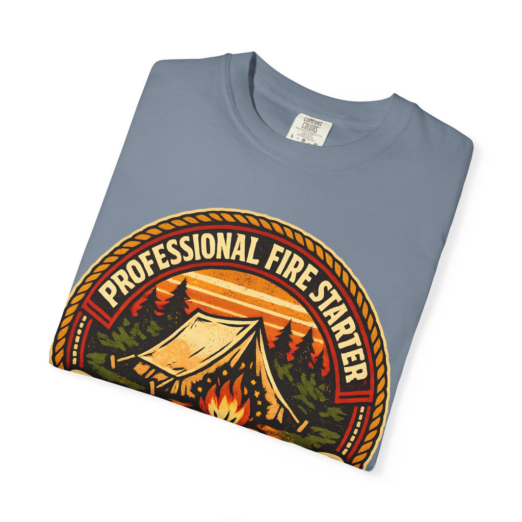 Professional Fire Starter Self-Declared — Funny Camping Tee