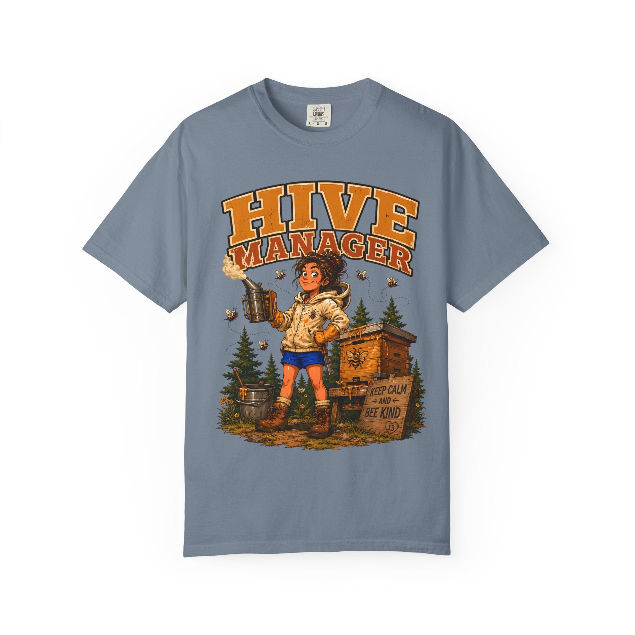 Hive Manager Funny Beekeeping Shirt — Keep Calm and Bee Kind Tee