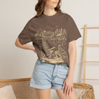 Lakeside Dock — Vintage Lake Cabin and Canoe Sketch Tee