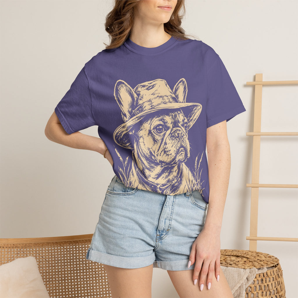 French Bulldog in a Hat — Vintage Sketch Dog Tee