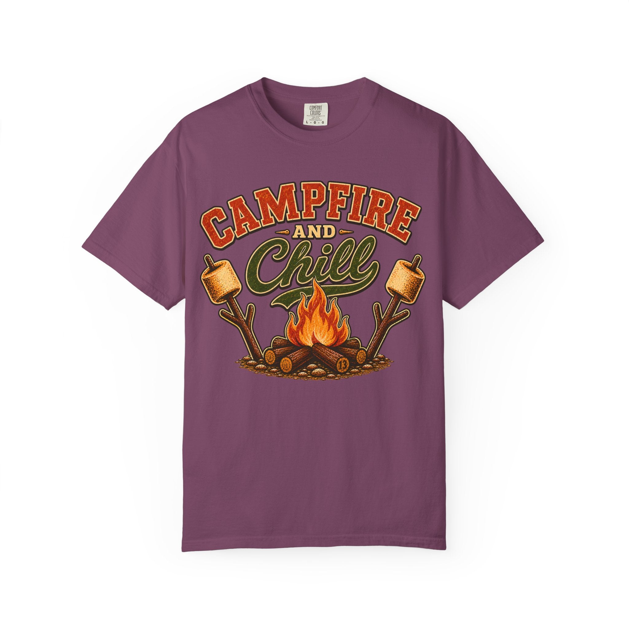 Campfire and Chill — Vintage Camping Marshmallow Humor Tee