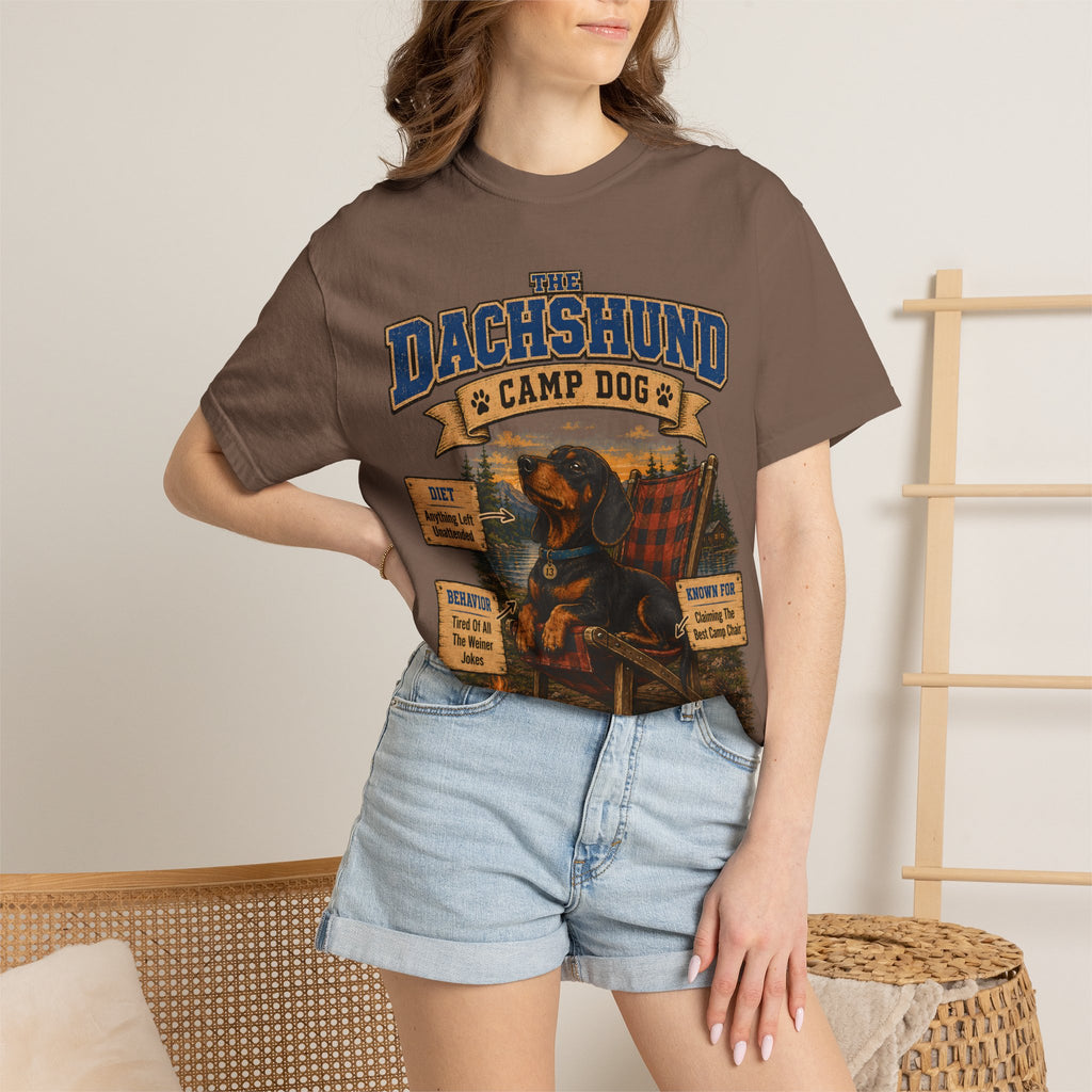 Dachshund Camp Dog - Tired Of All The Weiner Jokes Tee
