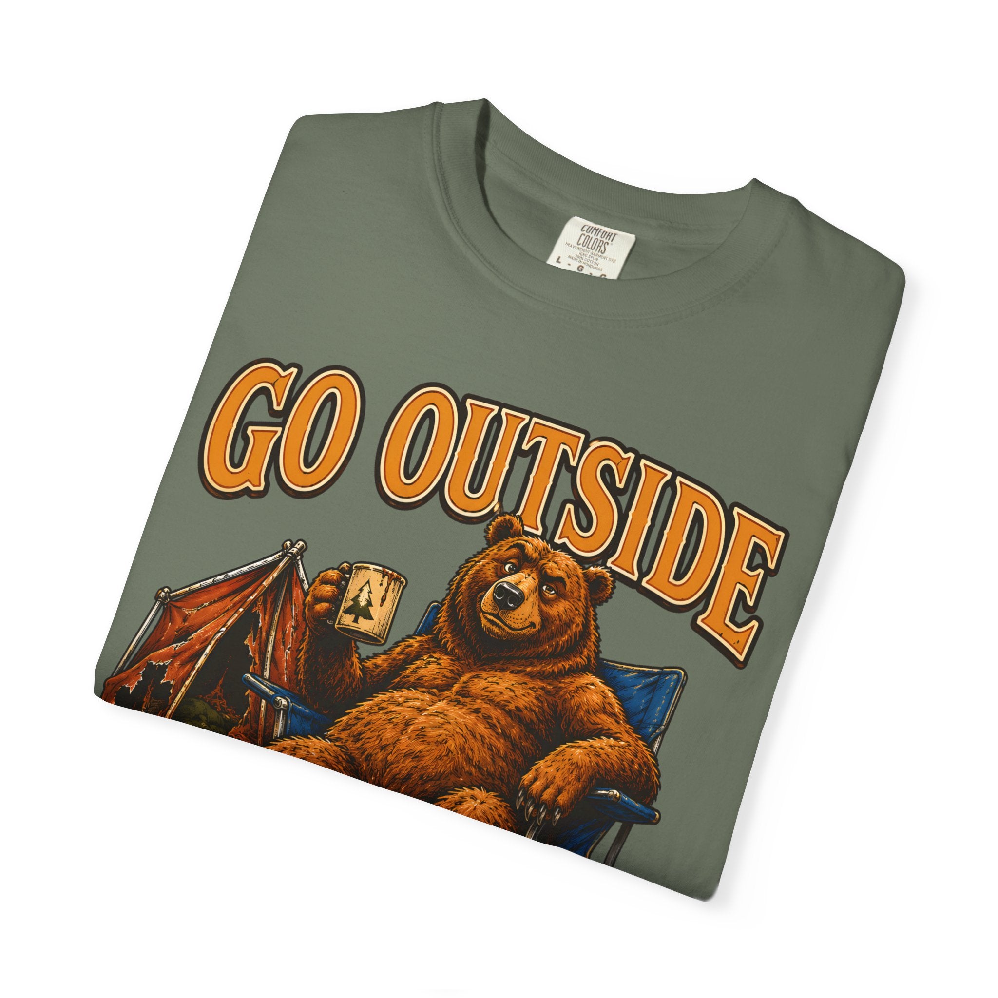 Go Outside Worst That Can Happen Is A Bear Attack Camp Tee