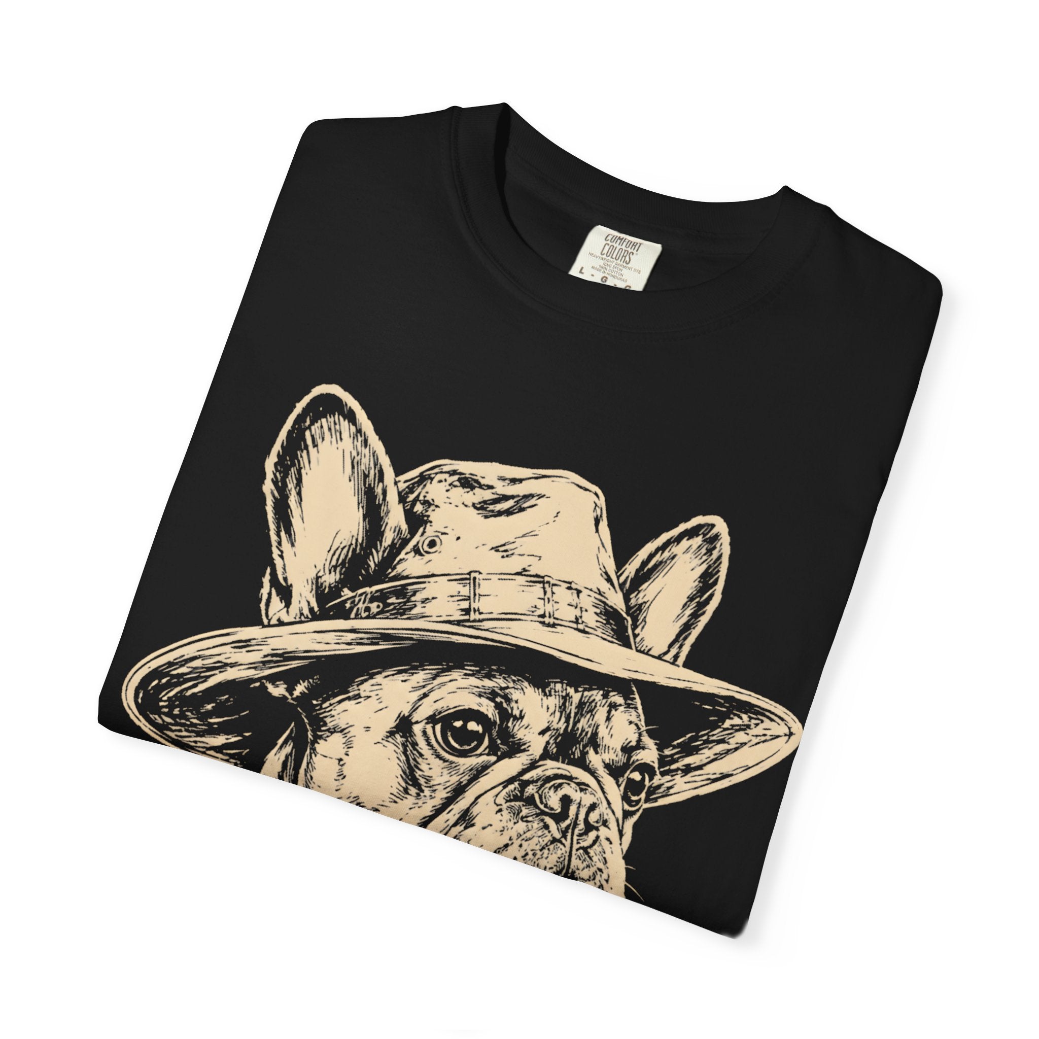 French Bulldog in a Hat — Vintage Sketch Dog Tee