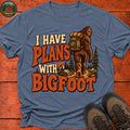 Plans With Bigfoot T-Shirt — Heather Indigo