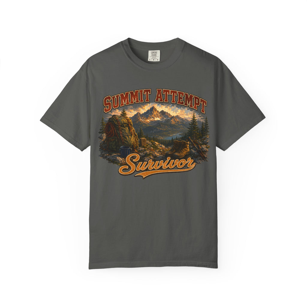 Summit Attempt Survivor Mostly Voluntary — Funny Hiking Tee