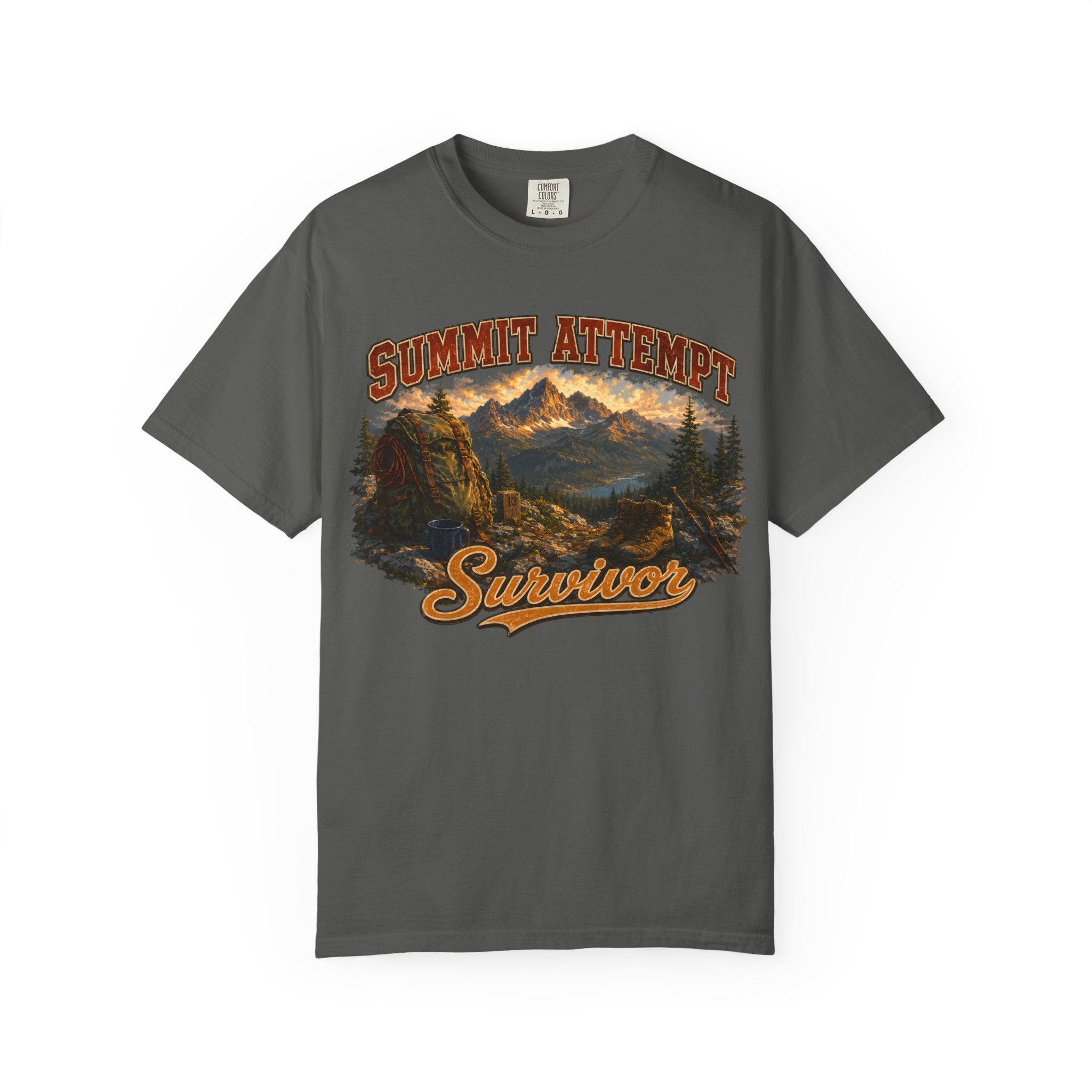 Summit Attempt Survivor Mostly Voluntary — Funny Hiking Tee