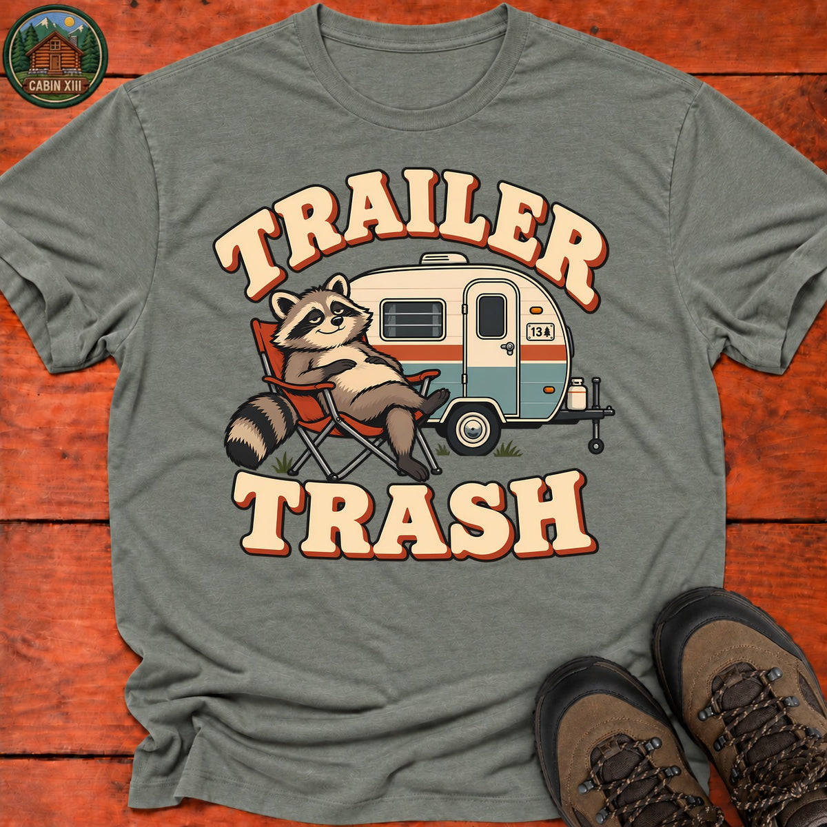 Trailer Trash T-Shirt — Heather Military Green