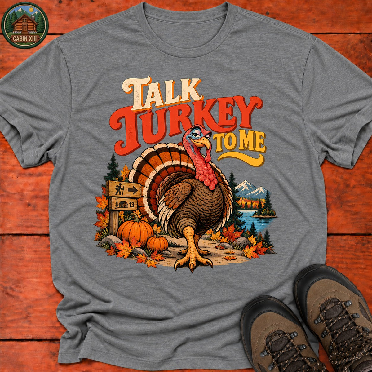 Thanksgiving Talk Turkey To Me T-Shirt — Graphite Heather