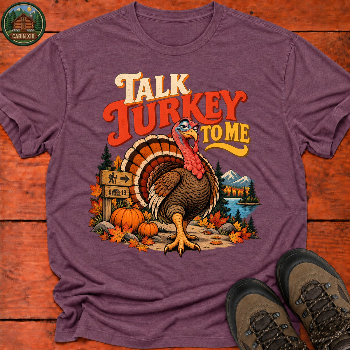 Thanksgiving Talk Turkey To Me T-Shirt — Heather Maroon
