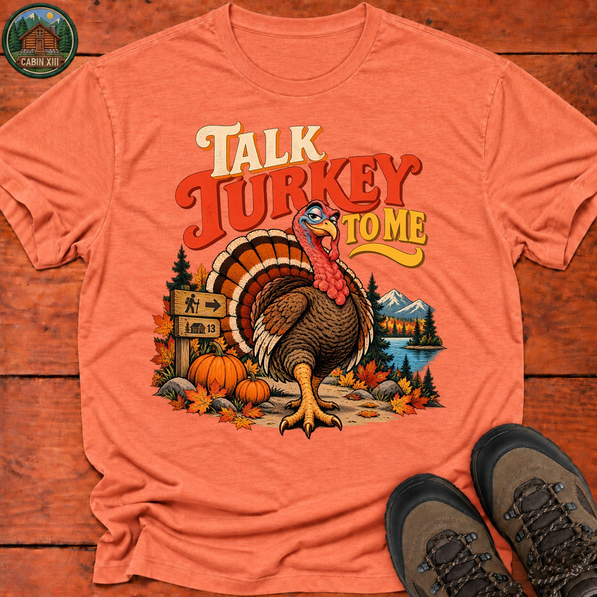 Thanksgiving Talk Turkey To Me T-Shirt — Heather Orange