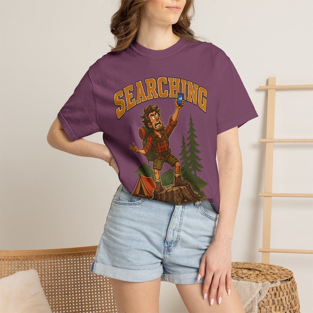 Searching for Signal — Funny Camping No Cell Service Tee