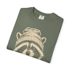 Raccoon in a Beanie — Vintage Sketch Wildlife Outdoor Tee