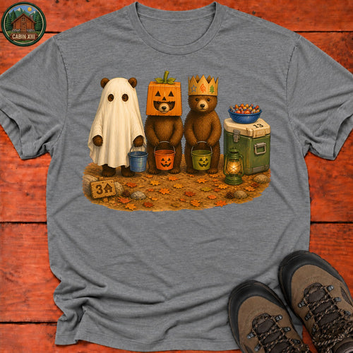 Bear Cub Trick Or Treat Halloween T-Shirt — Graphite Heather