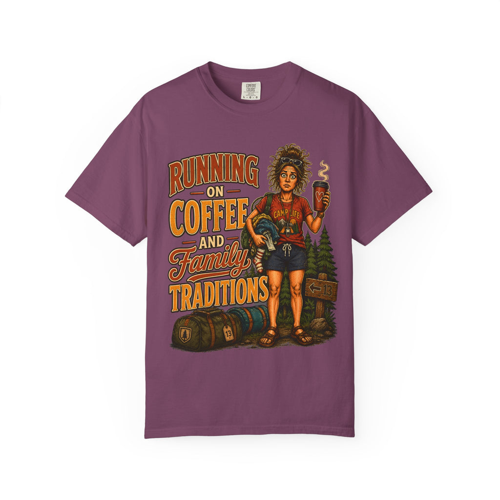 Running on Coffee and Family Traditions — Camping Humor Tee