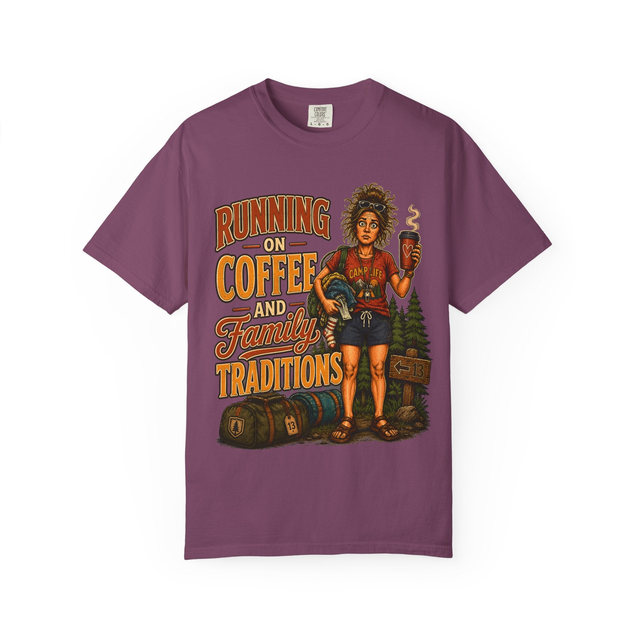 Running on Coffee and Family Traditions — Camping Humor Tee