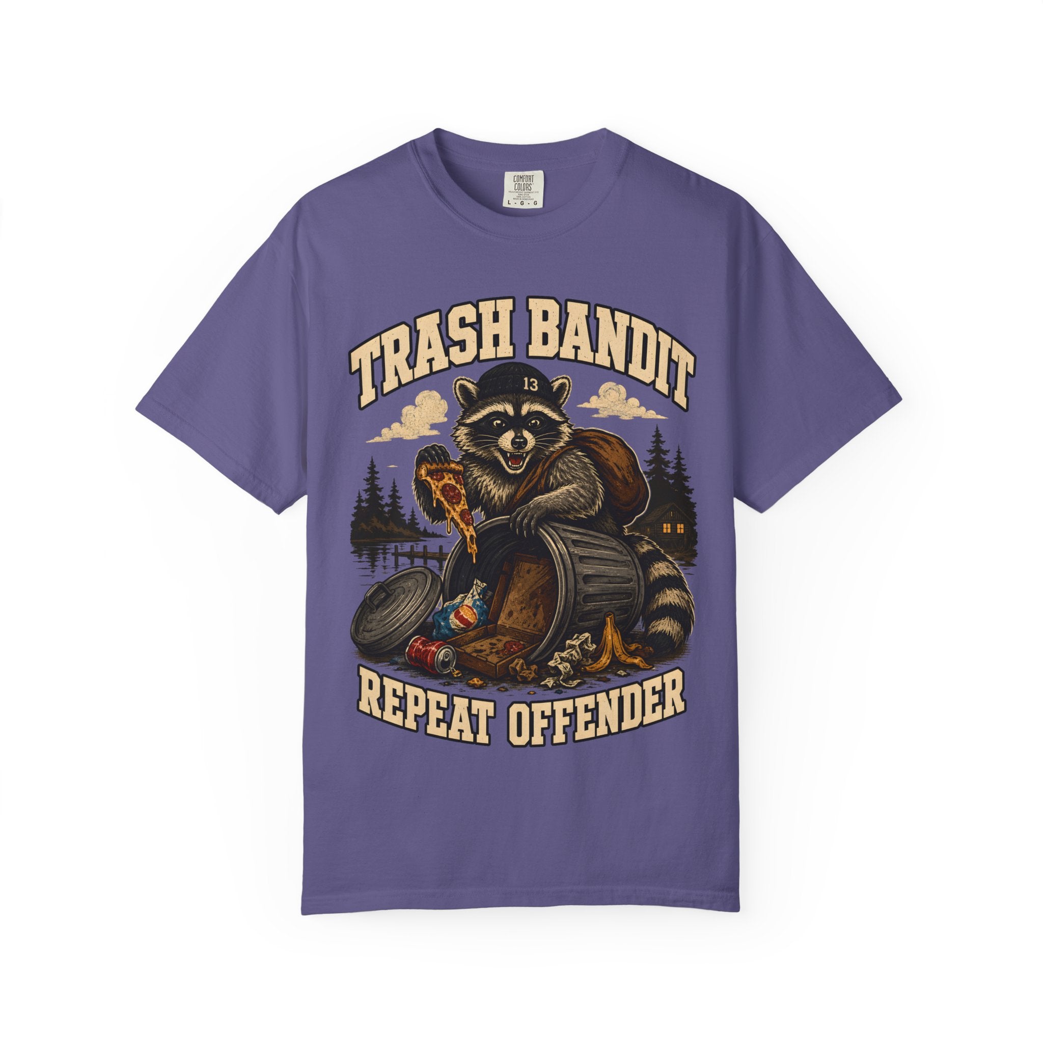 Trash Bandit Repeat Offender — Funny Raccoon Camping Tee