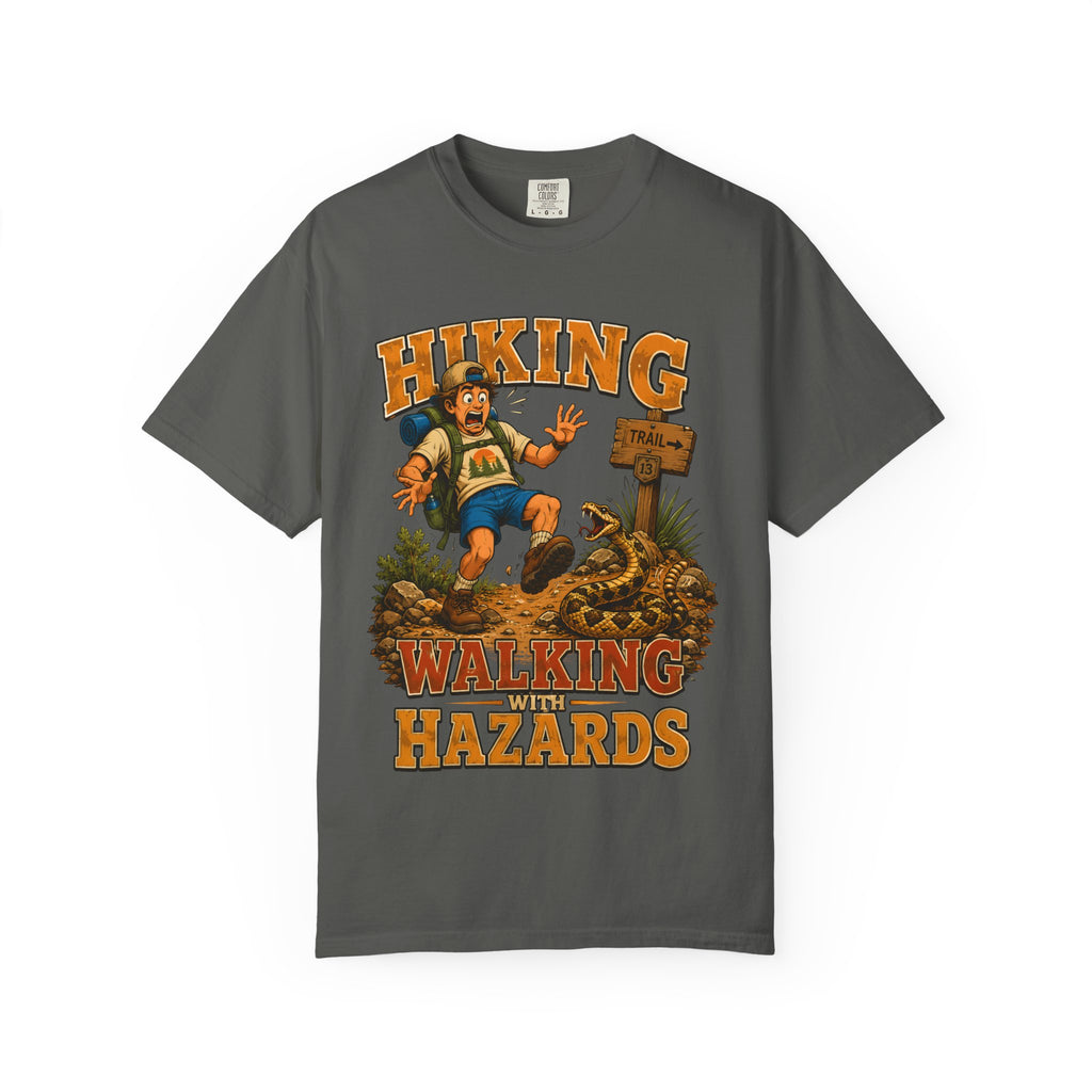 Hiking Walking With Hazards — Funny Rattlesnake Trail Tee