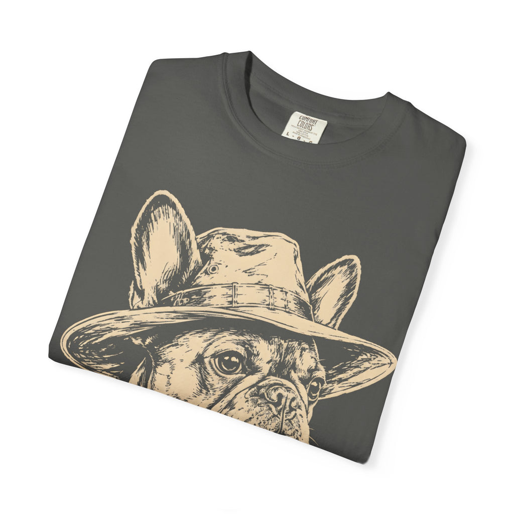 French Bulldog in a Hat — Vintage Sketch Dog Tee