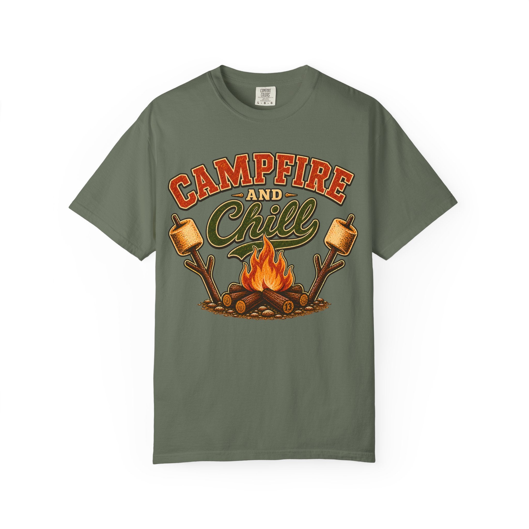 Campfire and Chill — Vintage Camping Marshmallow Humor Tee