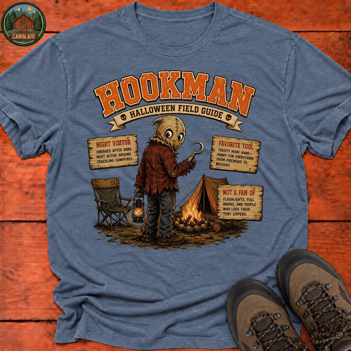 Hookman Field Guide T-Shirt — Heather Indigo