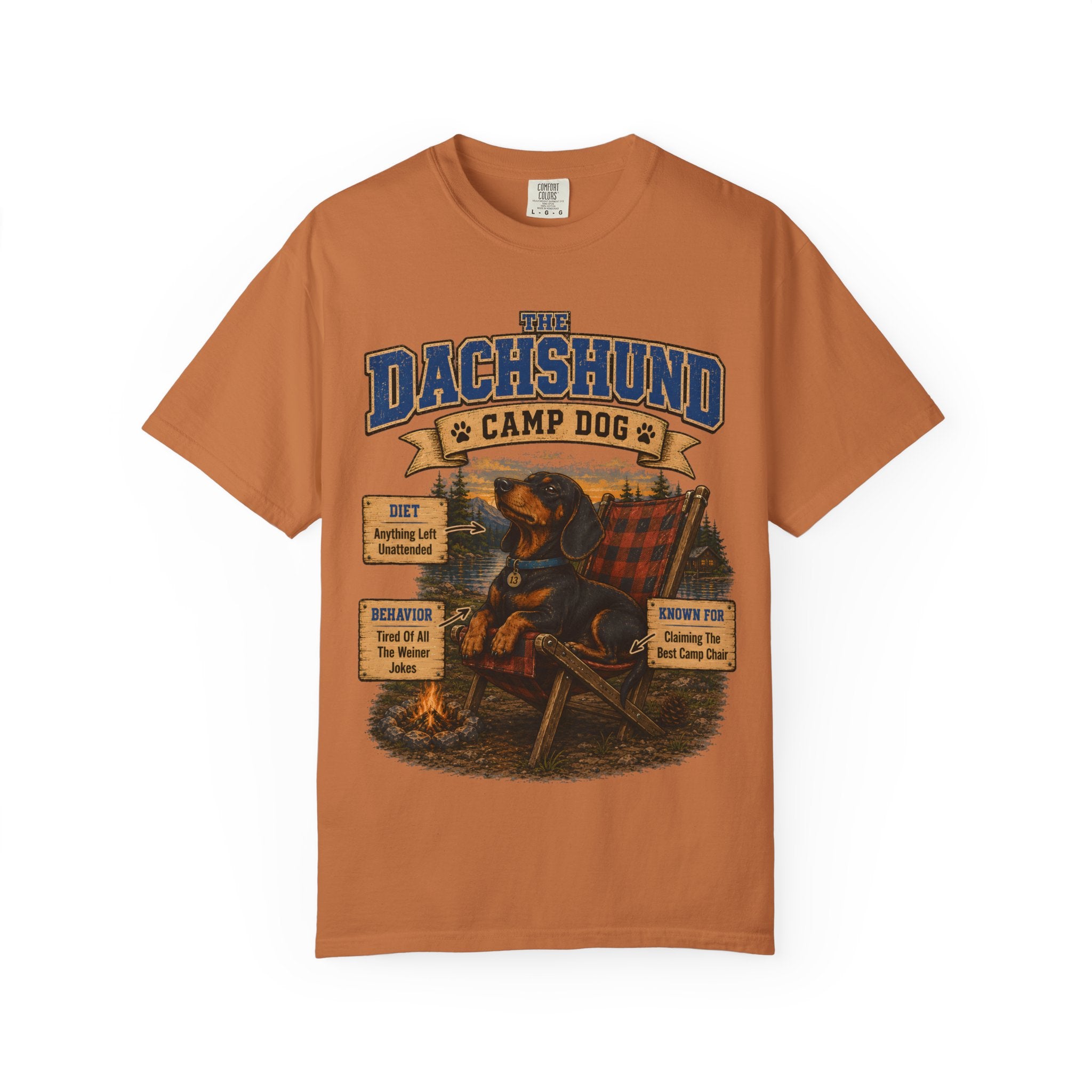 Dachshund Camp Dog - Tired Of All The Weiner Jokes Tee