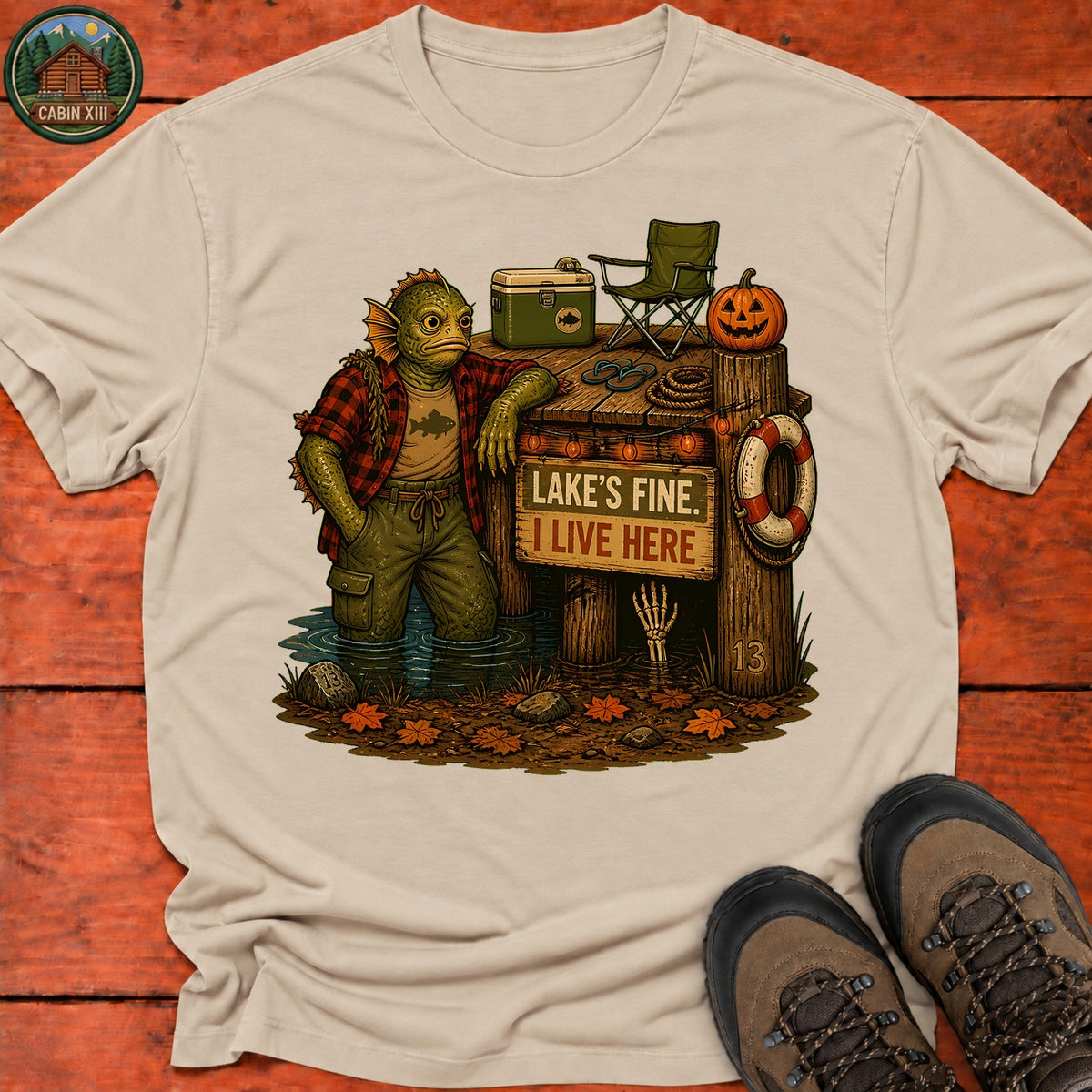 Lagoon Monster Halloween T-Shirt — Sand