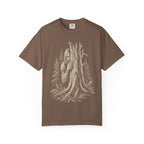 Bigfoot Hiding — Vintage Sasquatch Forest Sketch Tee
