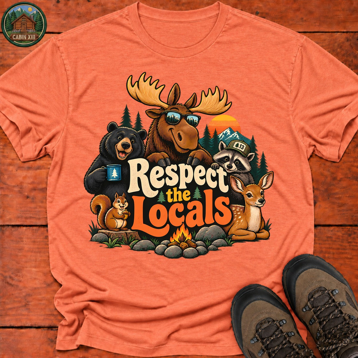 Respect The Locals T-Shirt — Heather Orange