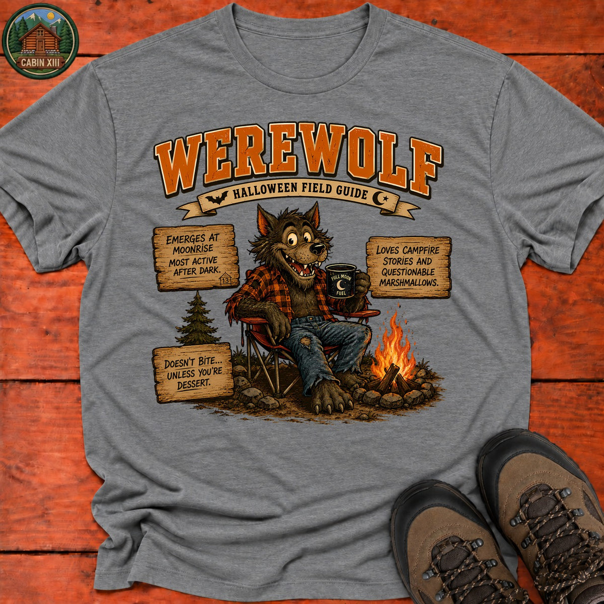 Werewolf Field Guide T-Shirt — Graphite Heather