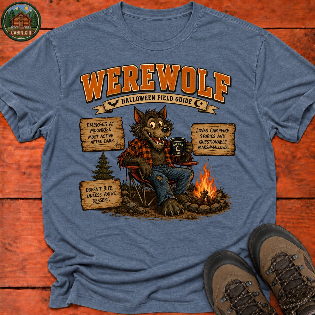 Werewolf Field Guide T-Shirt — Heather Indigo