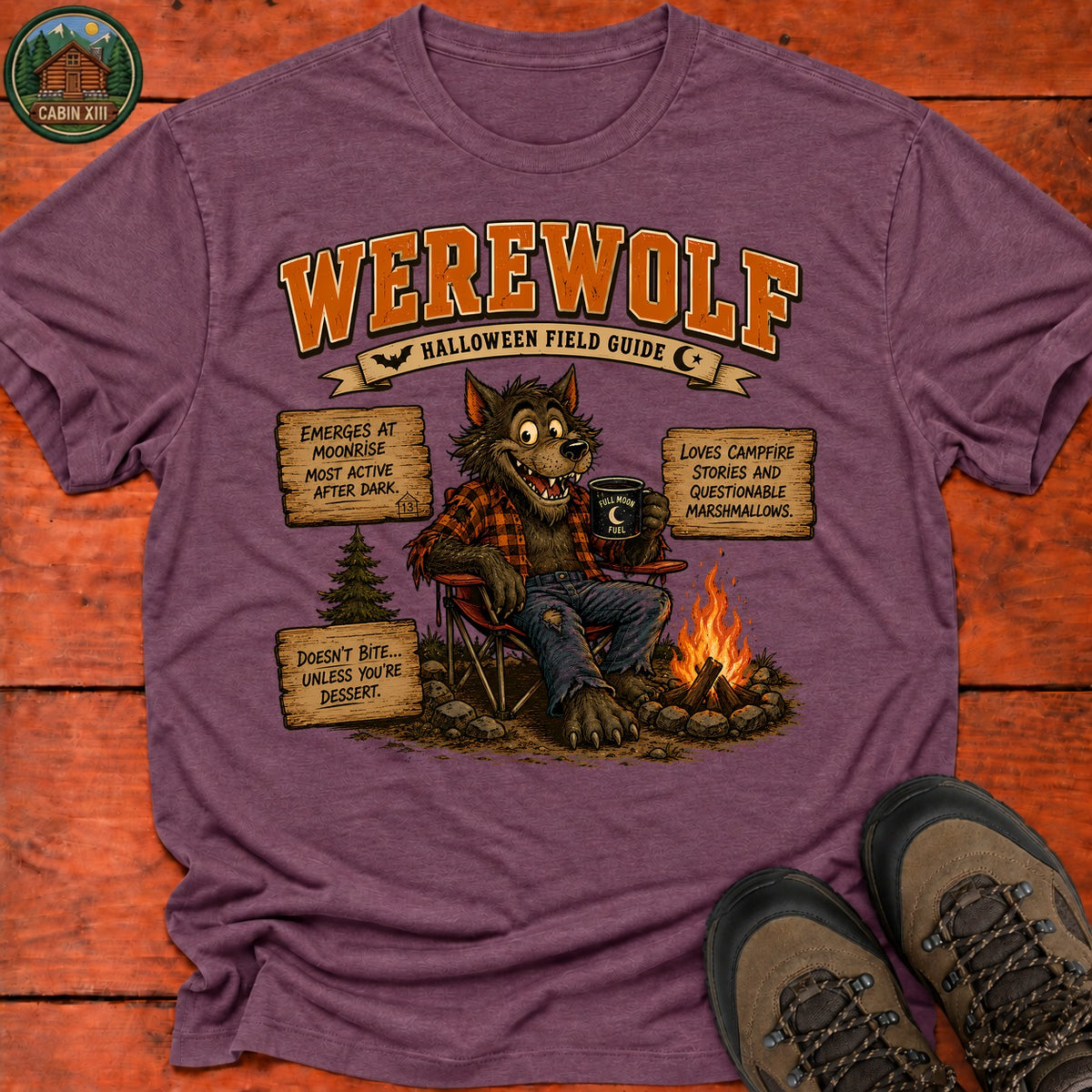 Werewolf Field Guide T-Shirt — Heather Maroon