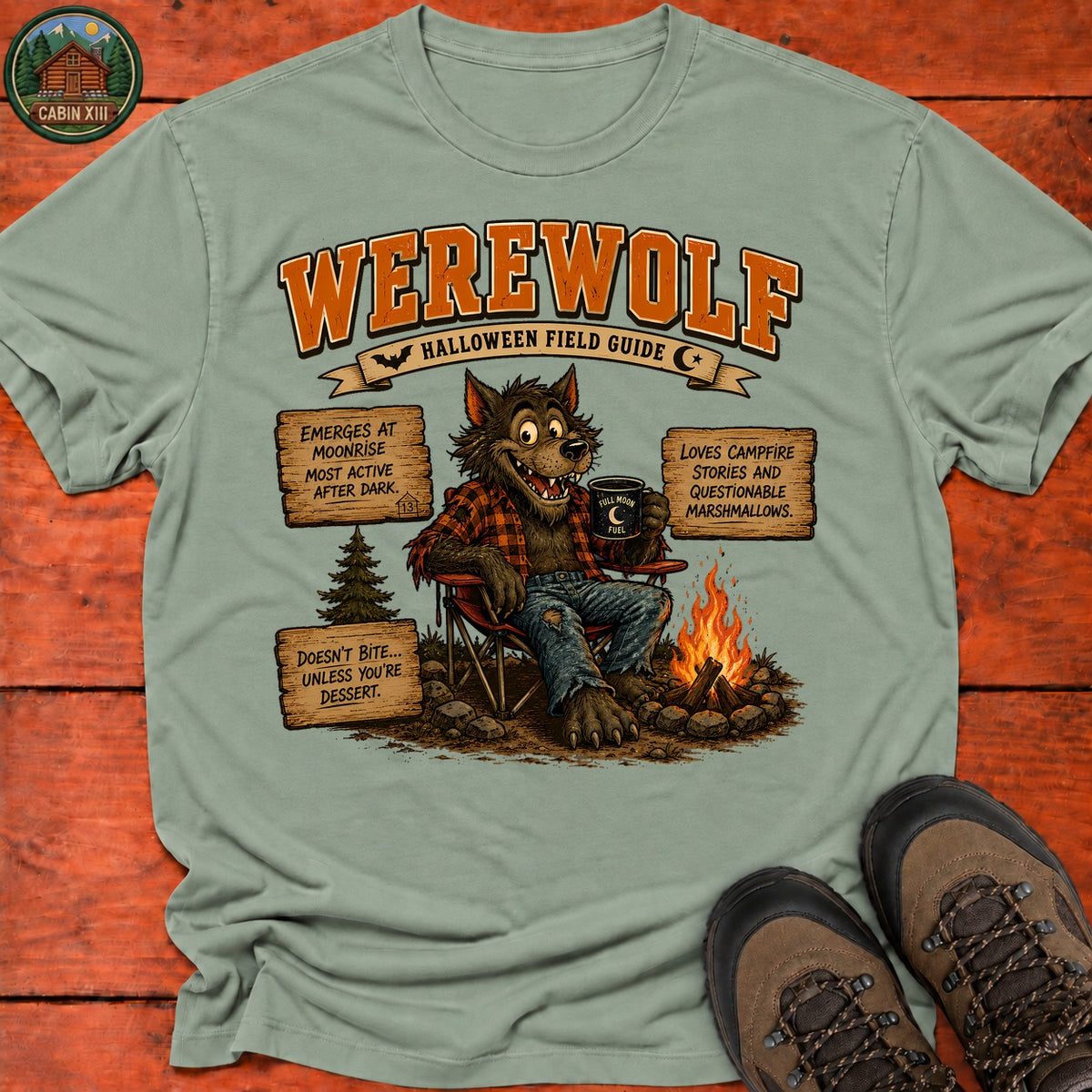 Werewolf Field Guide T-Shirt — Sage