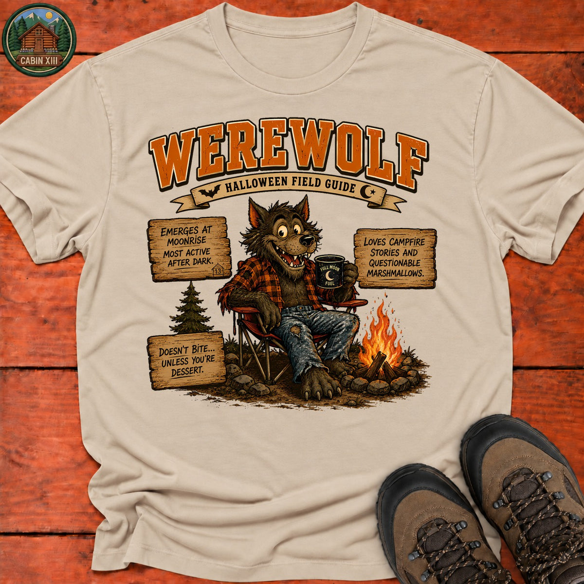 Werewolf Field Guide T-Shirt — Sand