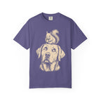 Dog and Squirrel — Vintage Sketch Outdoor Dog Tee