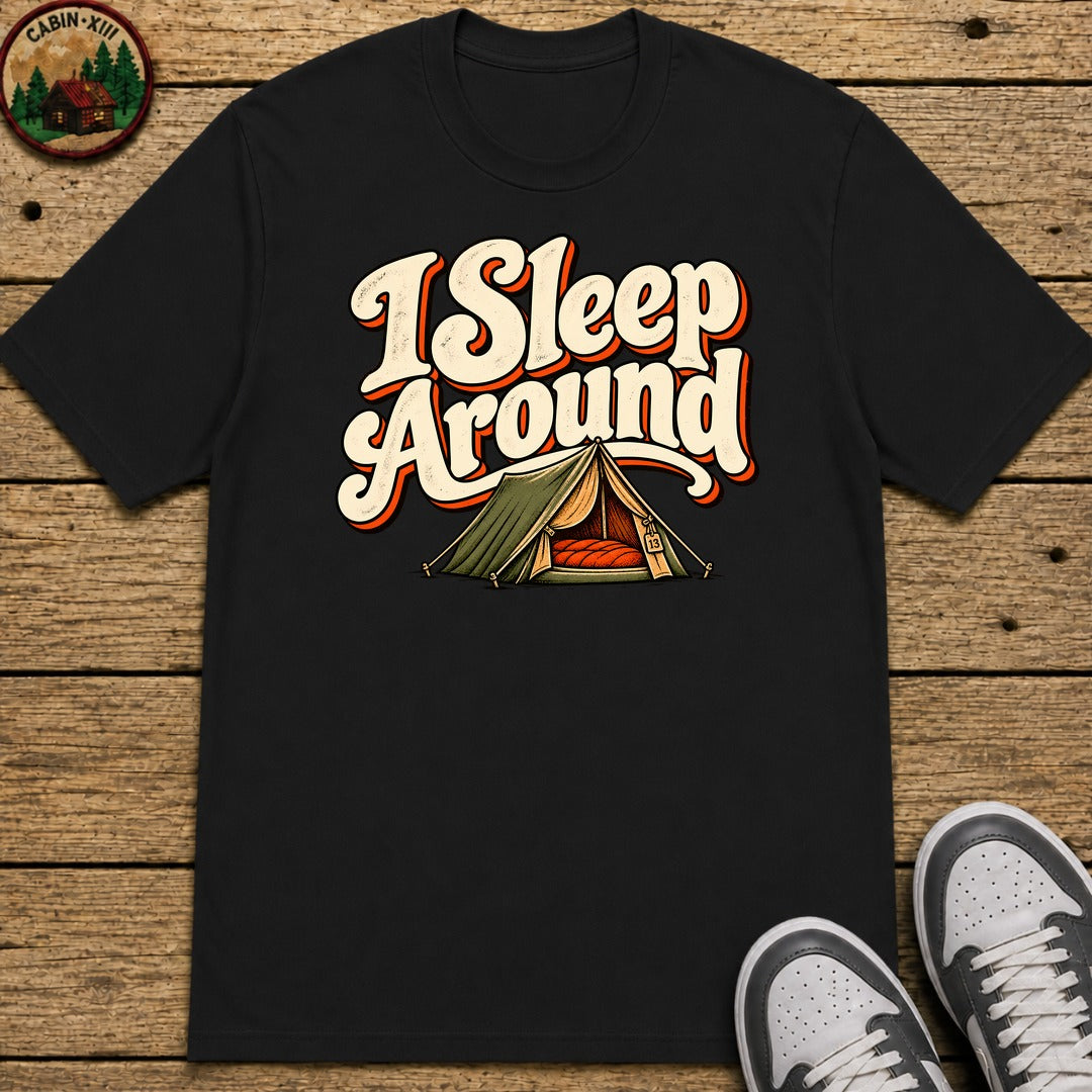I Sleep Around Kids T-Shirt — Black