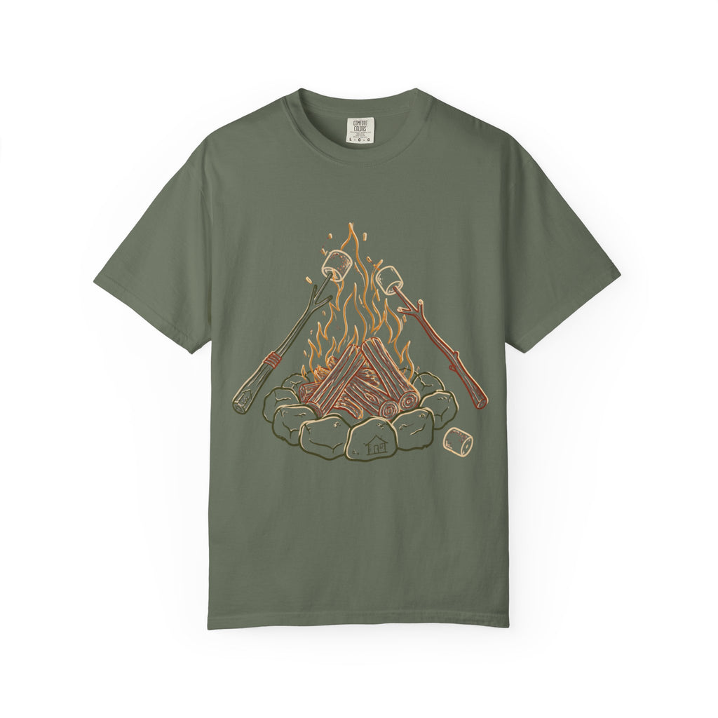 Roasing Marshmallows Line Art T-Shirt