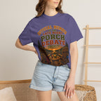 Late Night Porch Debate Society — Funny Lake Cabin Camping Tee