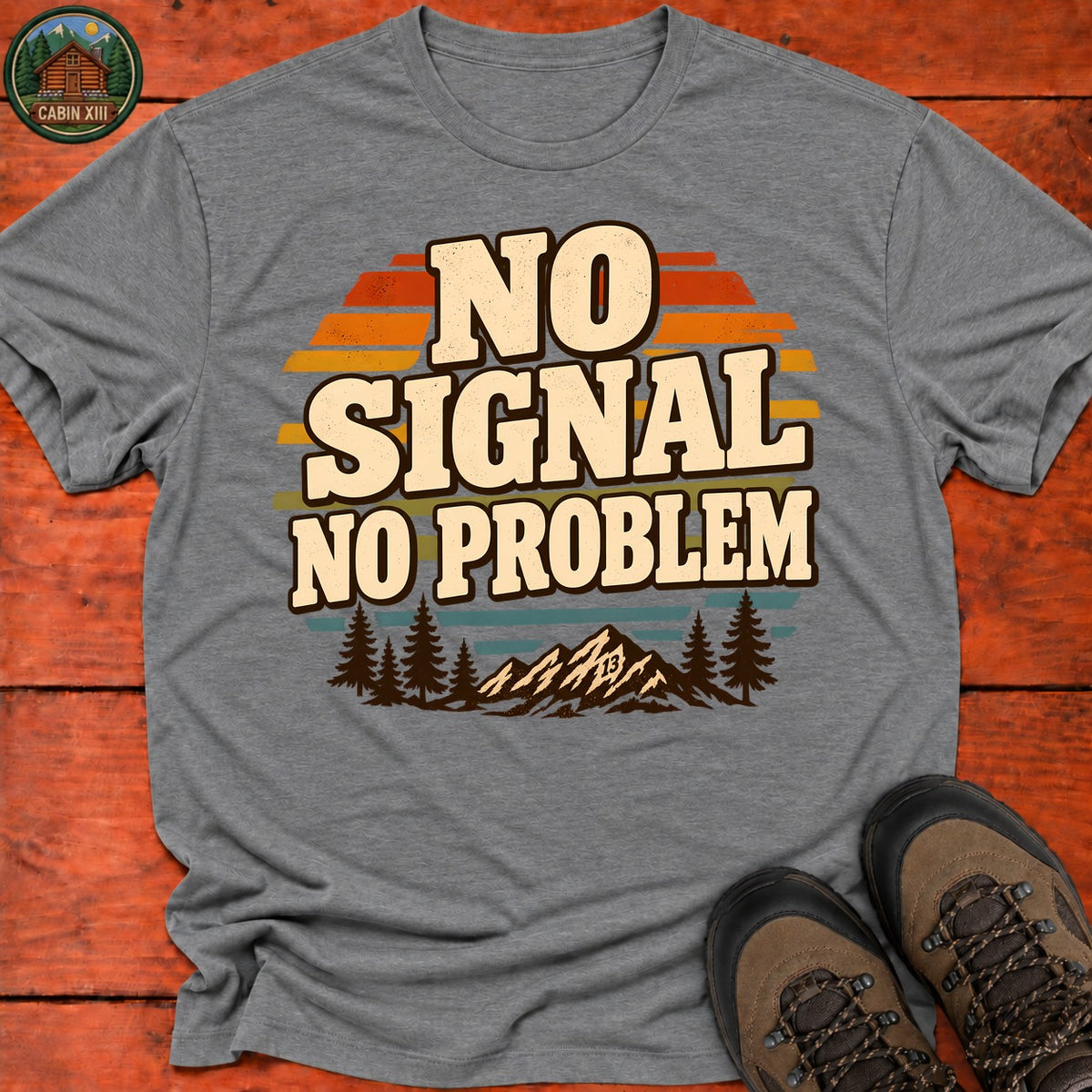 No Signal No Problem T-Shirt — Graphite Heather
