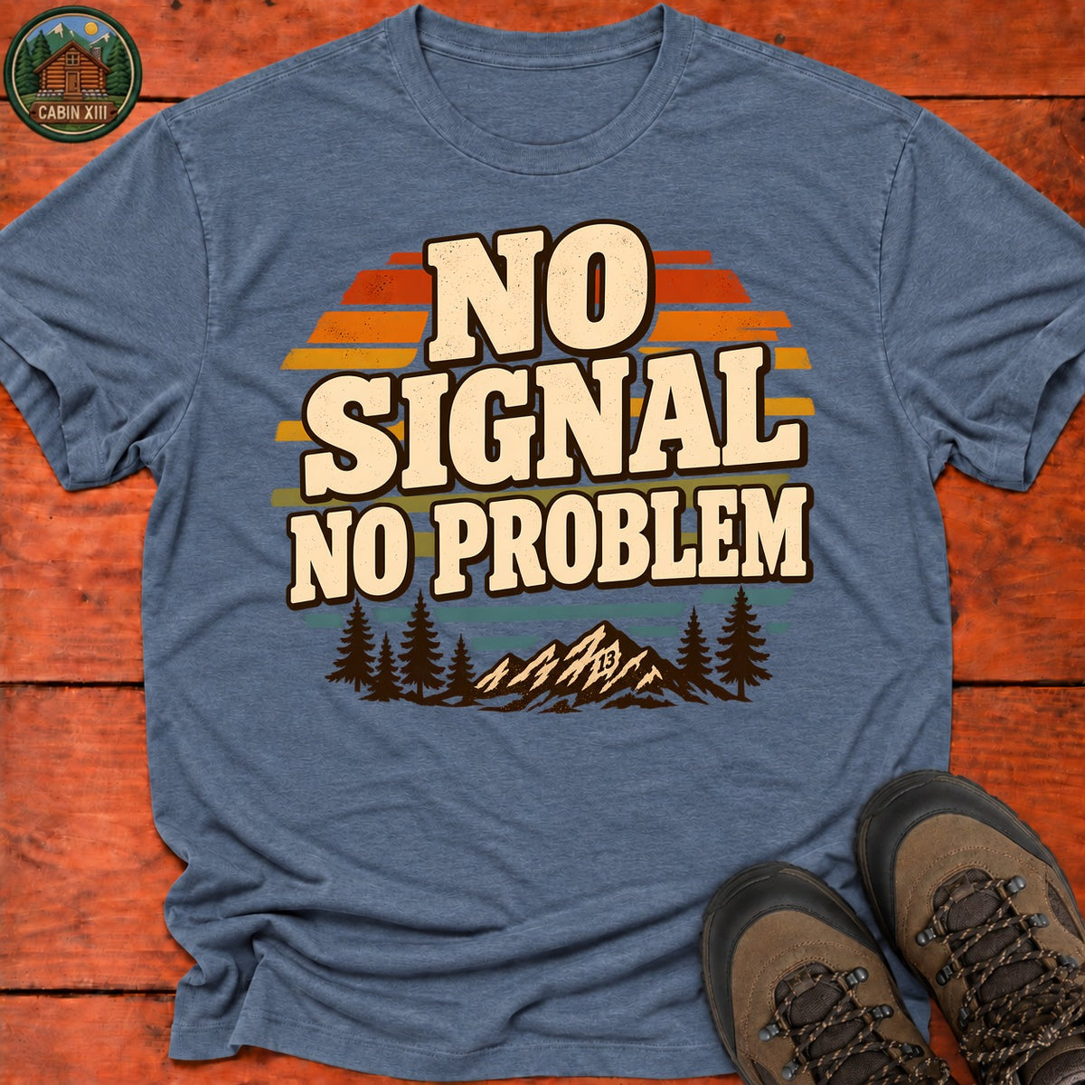 No Signal No Problem T-Shirt — Heather Indigo